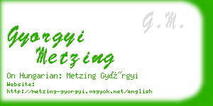 gyorgyi metzing business card